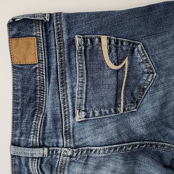 American Eagle Stretch Women's  Slim Boot Denim Faded Blue Jeans Size 2 Short - Picture 7 of 16